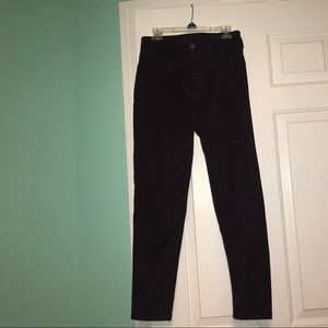 High Waisted Burgundy Skinny Jeans